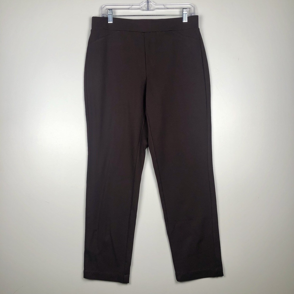 Michael Kors Womens Black Knit Dress Pants Trousers Straight Leg Midrise Large